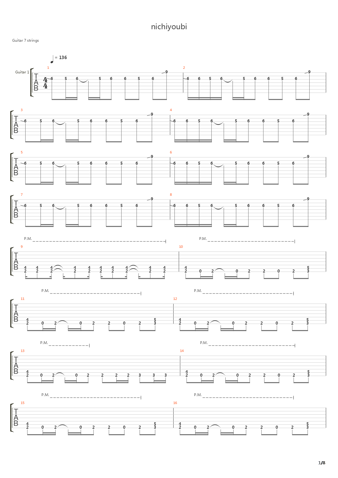 Nichiyoubi吉他谱