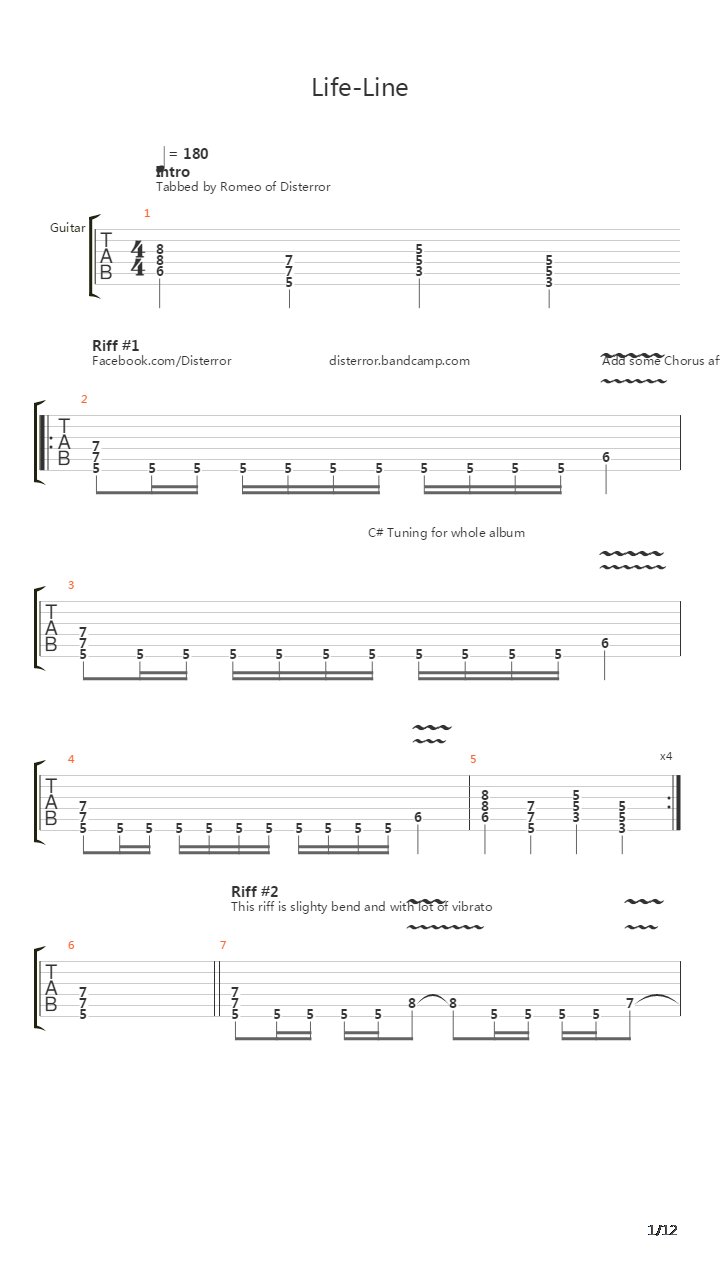 Life Line吉他谱