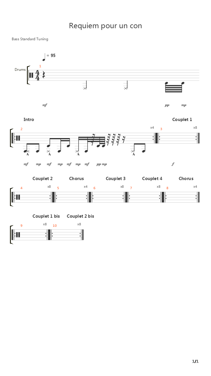 Requiem Pour Un Con吉他谱