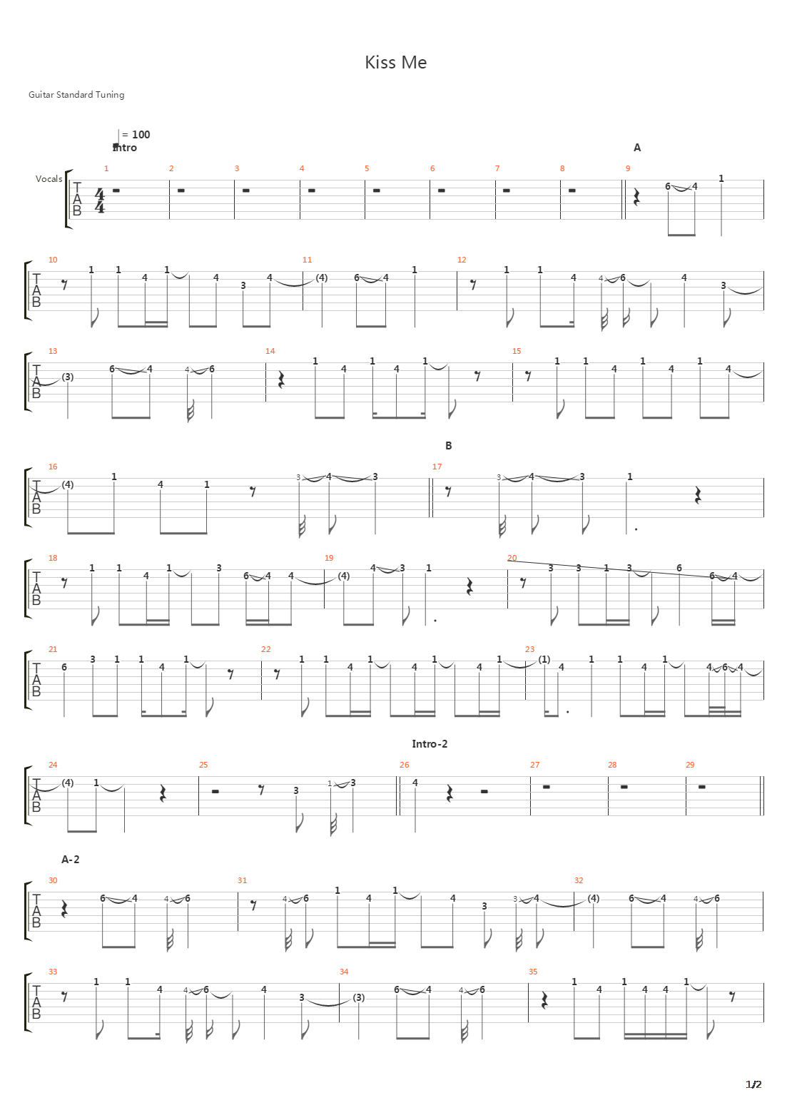 Kiss Me吉他谱