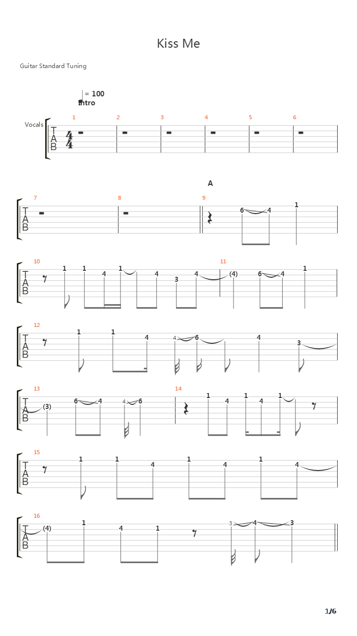 Kiss Me吉他谱