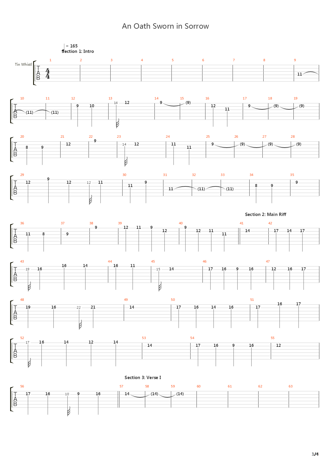 An Oath Sworn In Sorrow吉他谱