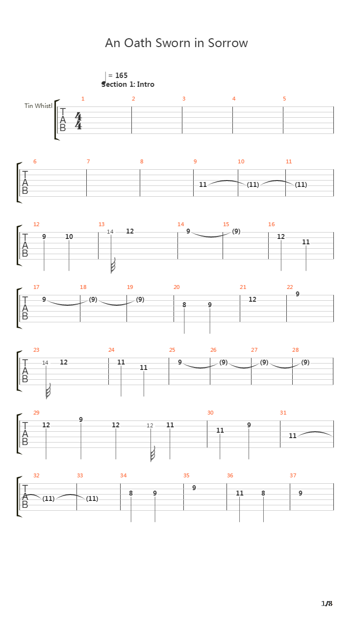 An Oath Sworn In Sorrow吉他谱