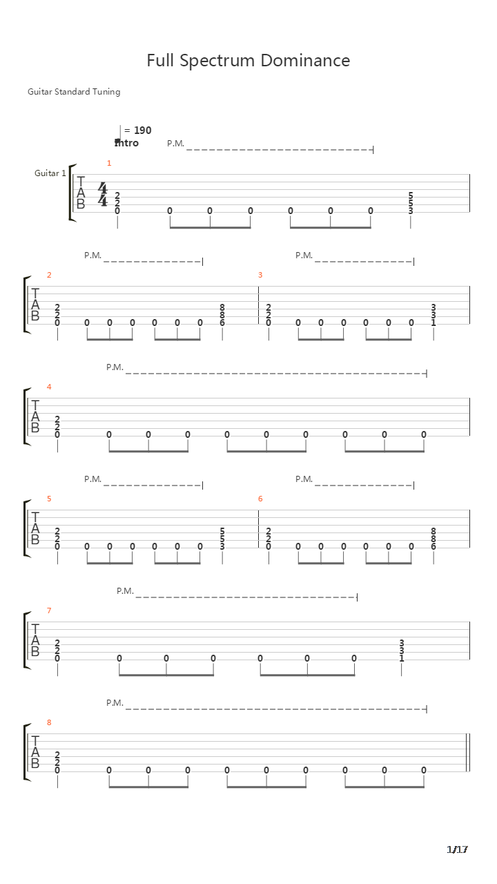 Full Spectrum Dominance吉他谱