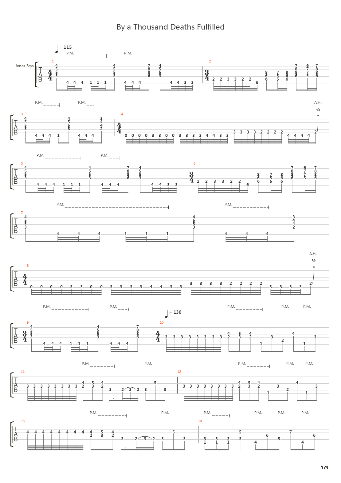 By A Thousand Deaths Fulfilled吉他谱