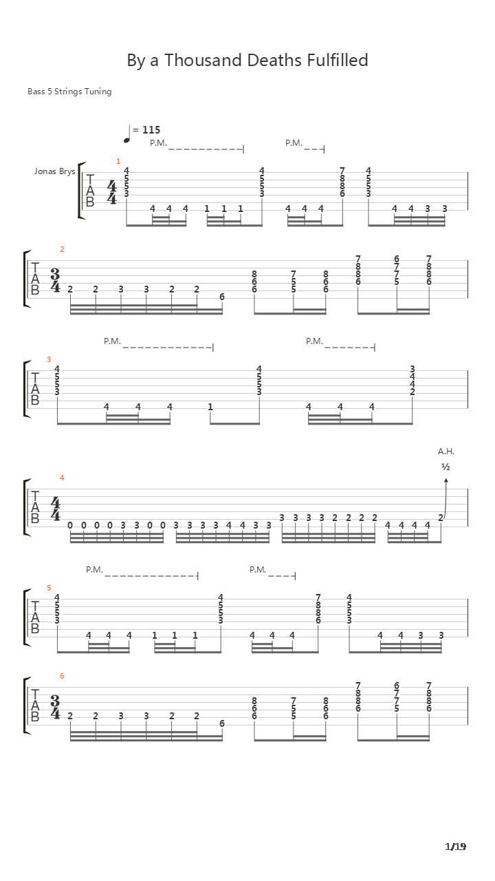 By A Thousand Deaths Fulfilled吉他谱