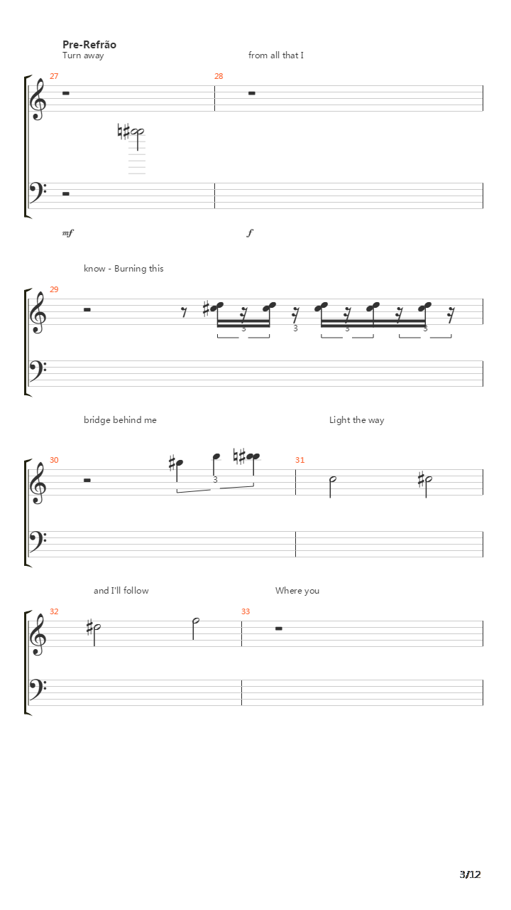 Down With The Fallen吉他谱