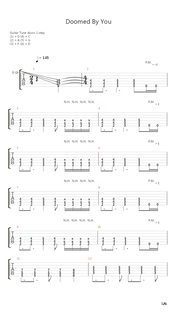 Doomed By You吉他谱