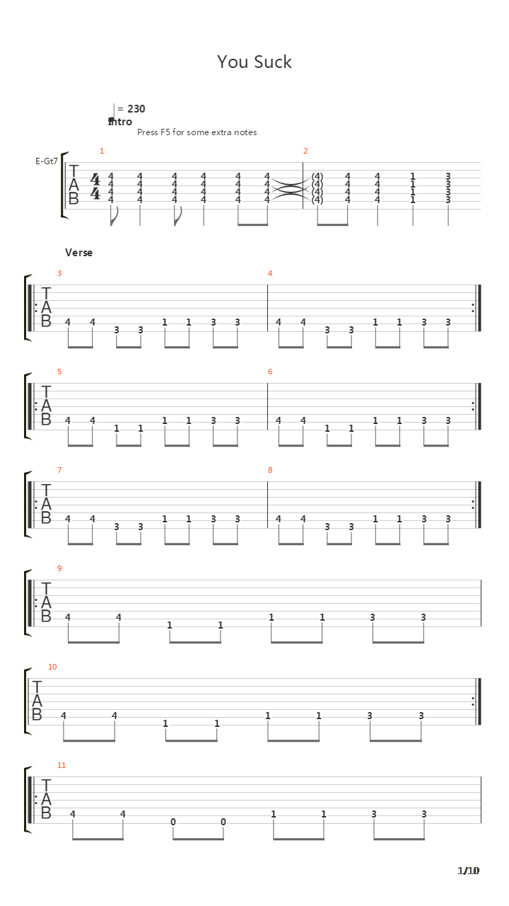 You Suck吉他谱