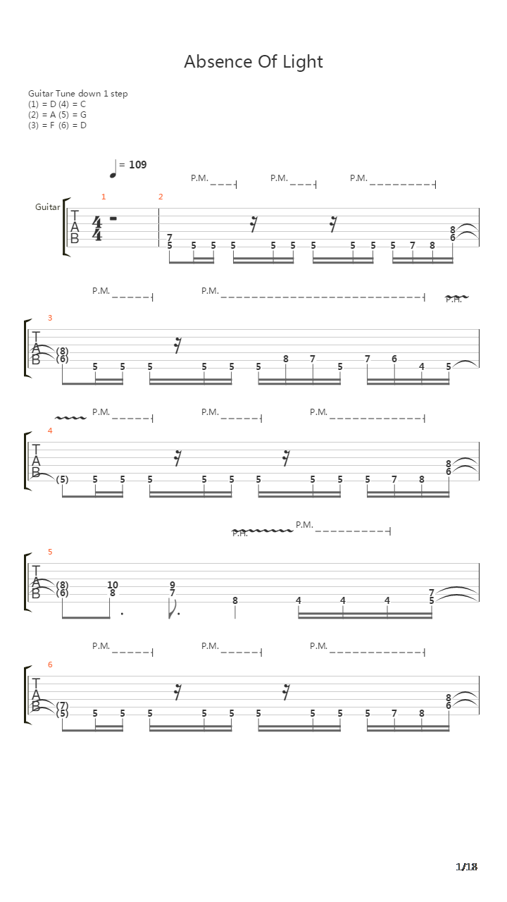 Absence Of Light吉他谱