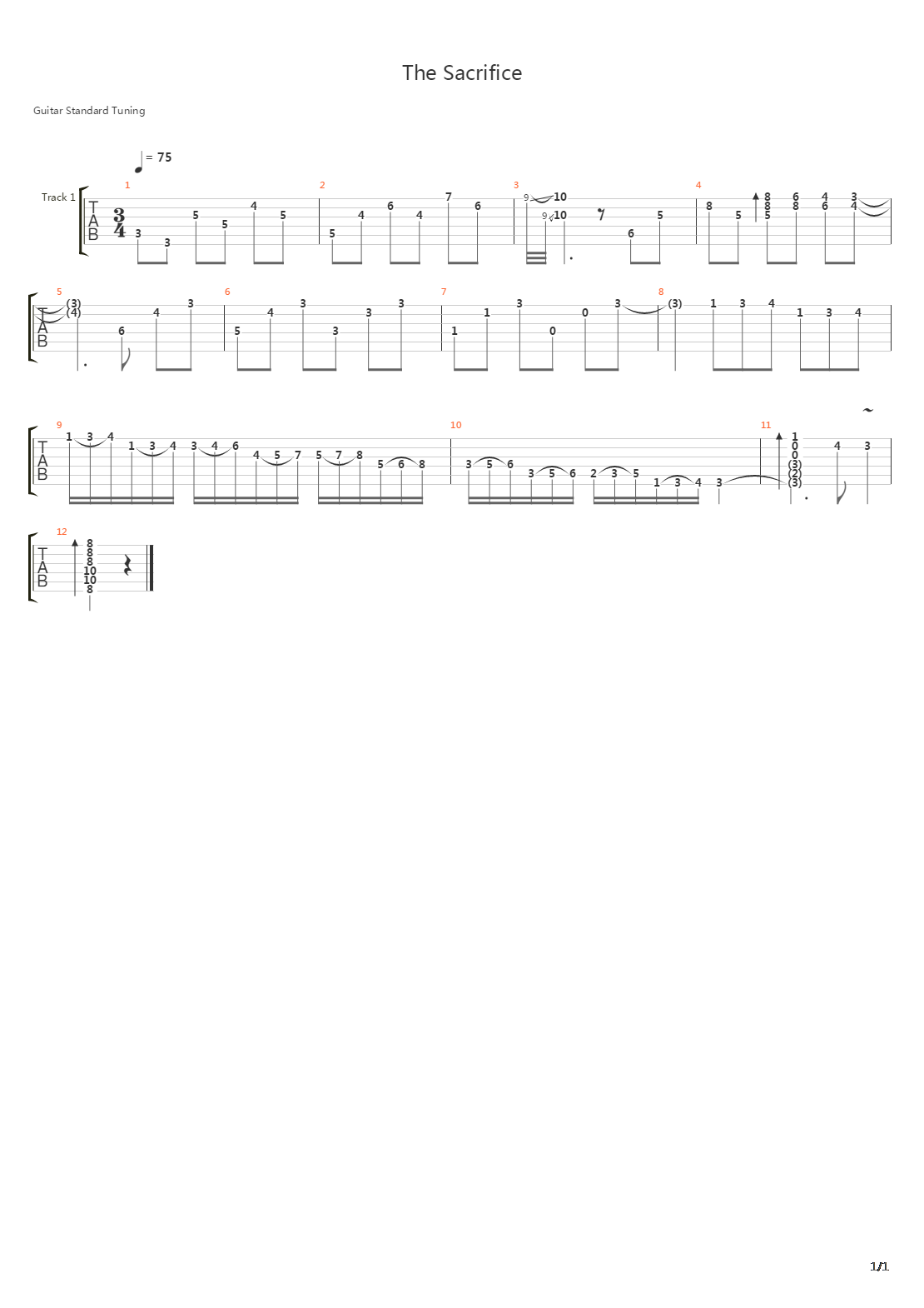 The Sacrifice吉他谱