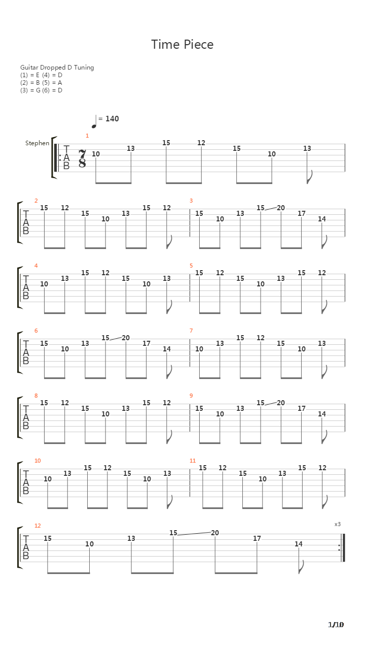 Time Piece吉他谱