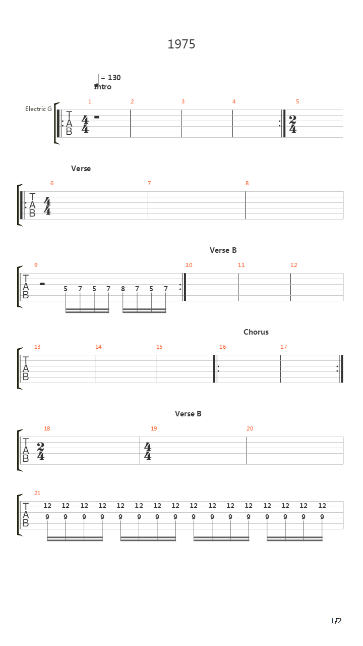 1975吉他谱