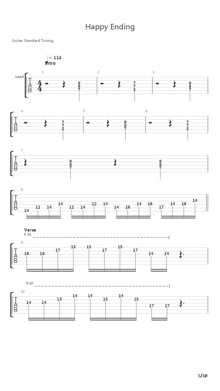 Happy Ending吉他谱