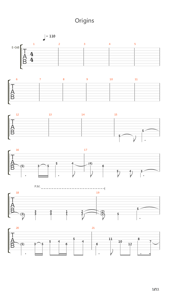 Origins吉他谱