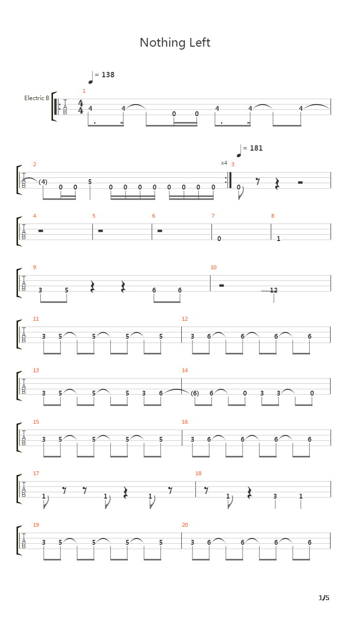 Nothing Left吉他谱