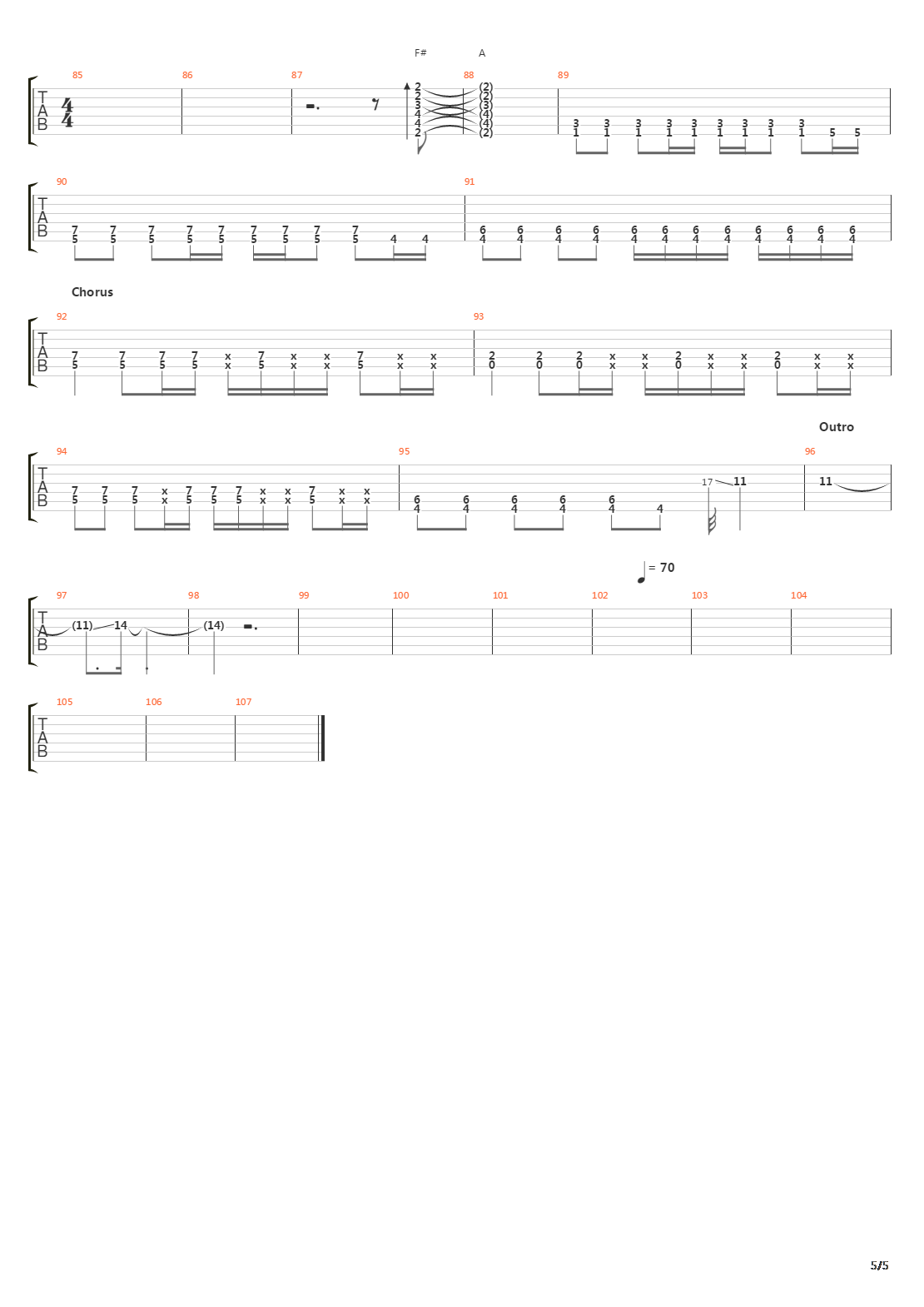 Away吉他谱