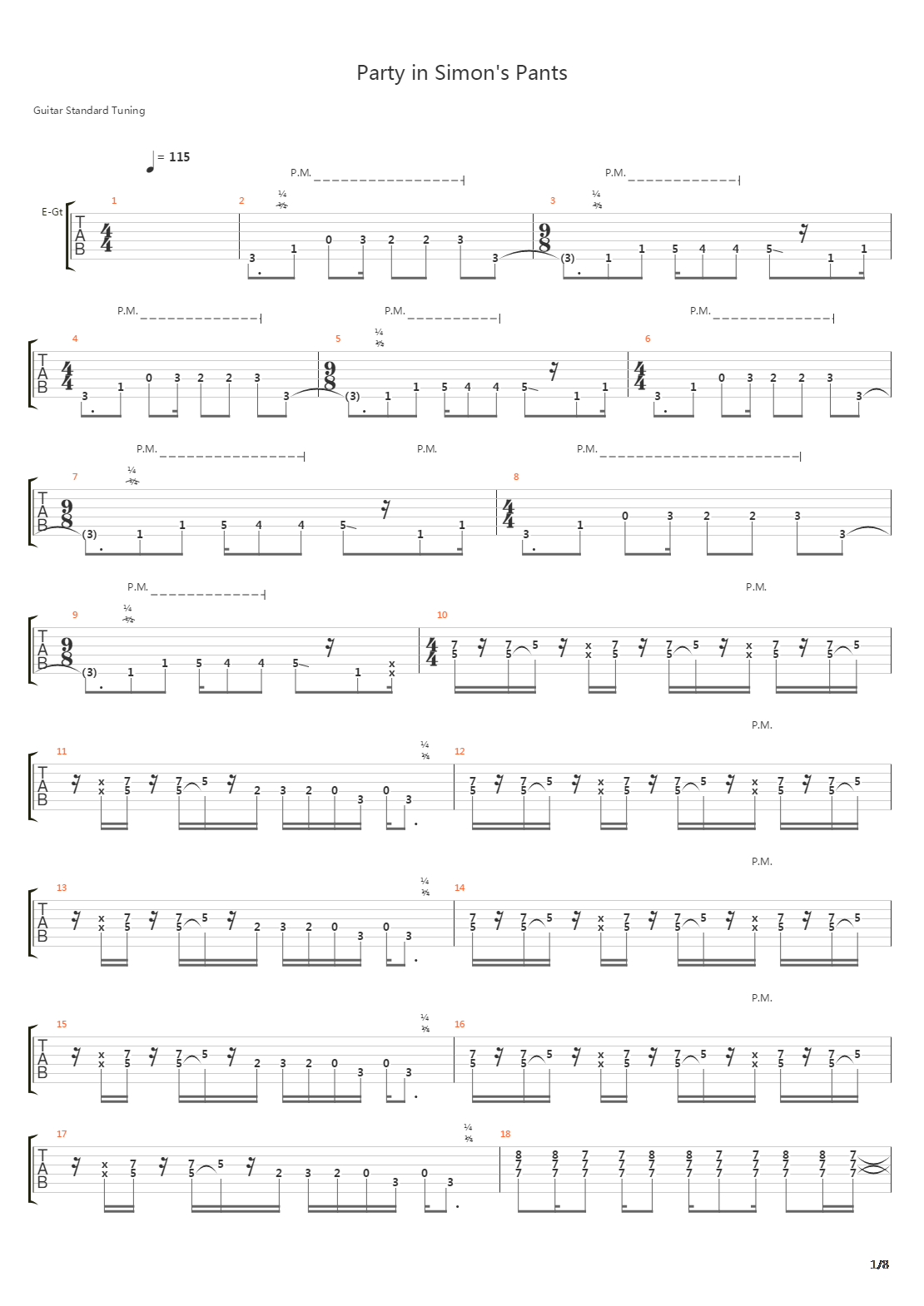 Party In Simons Pants吉他谱
