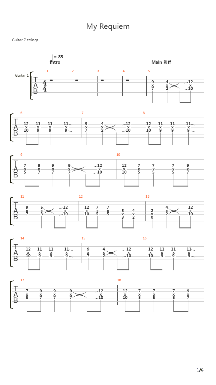 My Requiem吉他谱