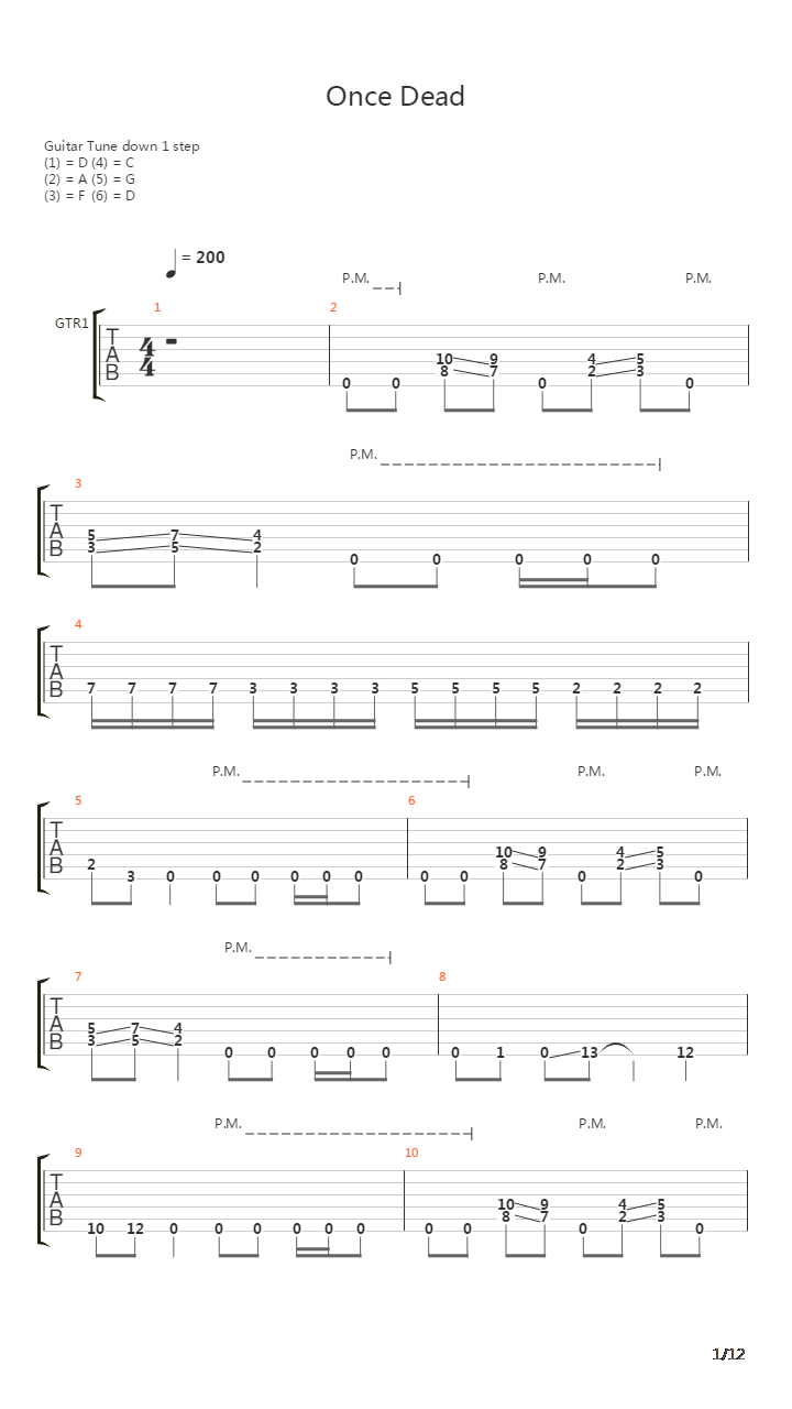 Once Dead吉他谱