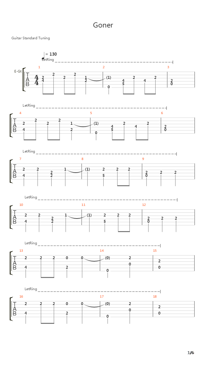 Goner吉他谱