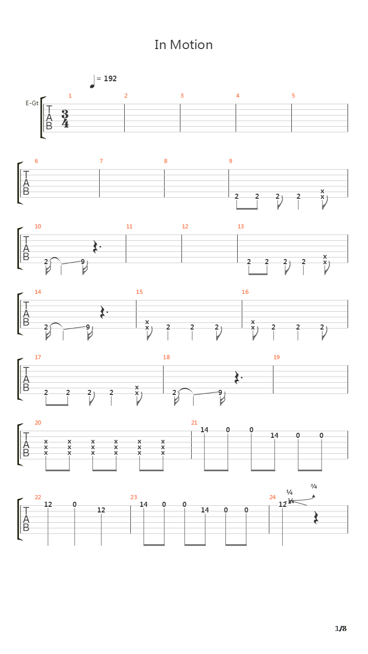 In Motion吉他谱