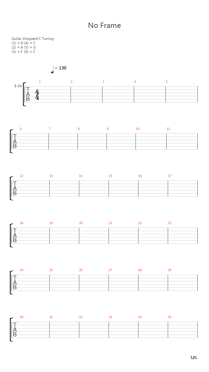 No Frame吉他谱