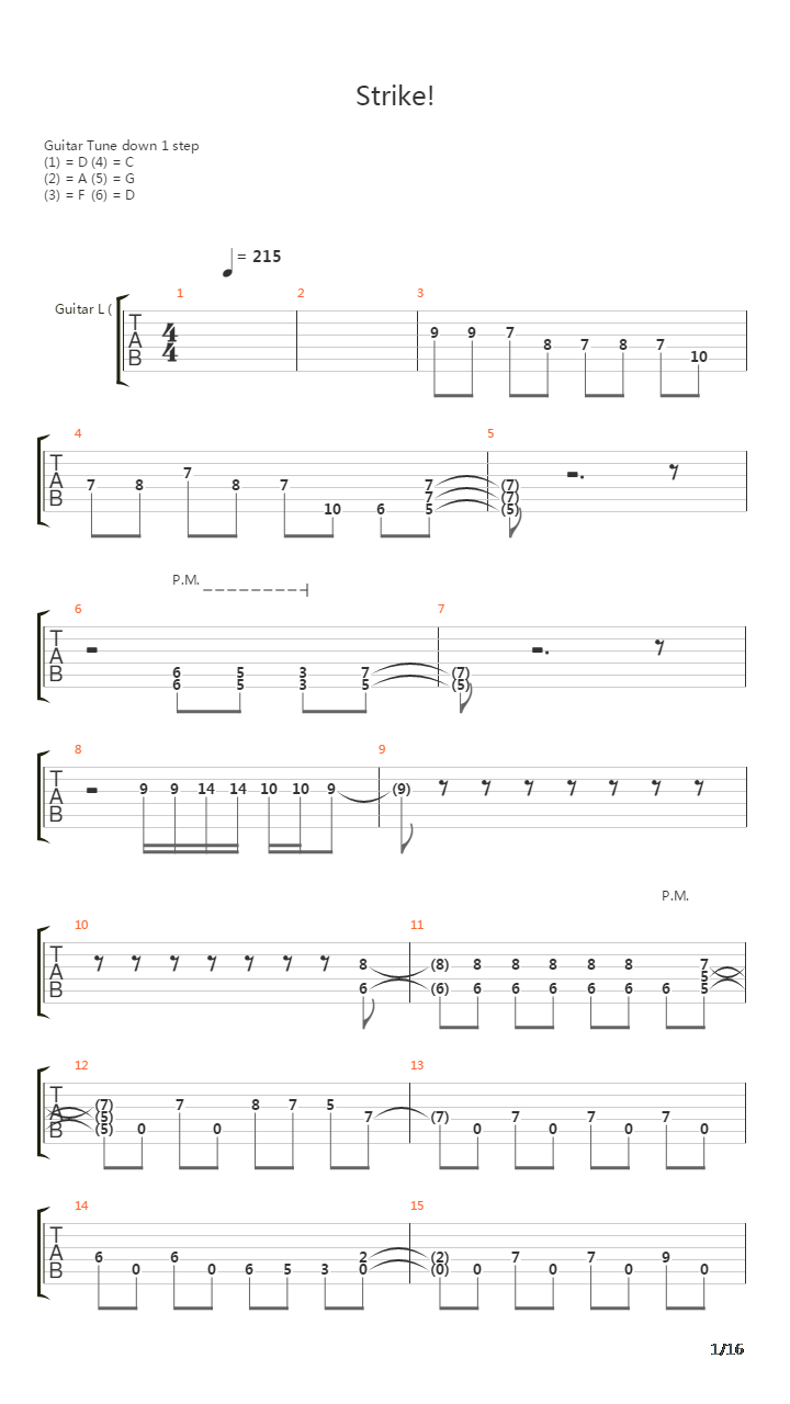 Strike吉他谱