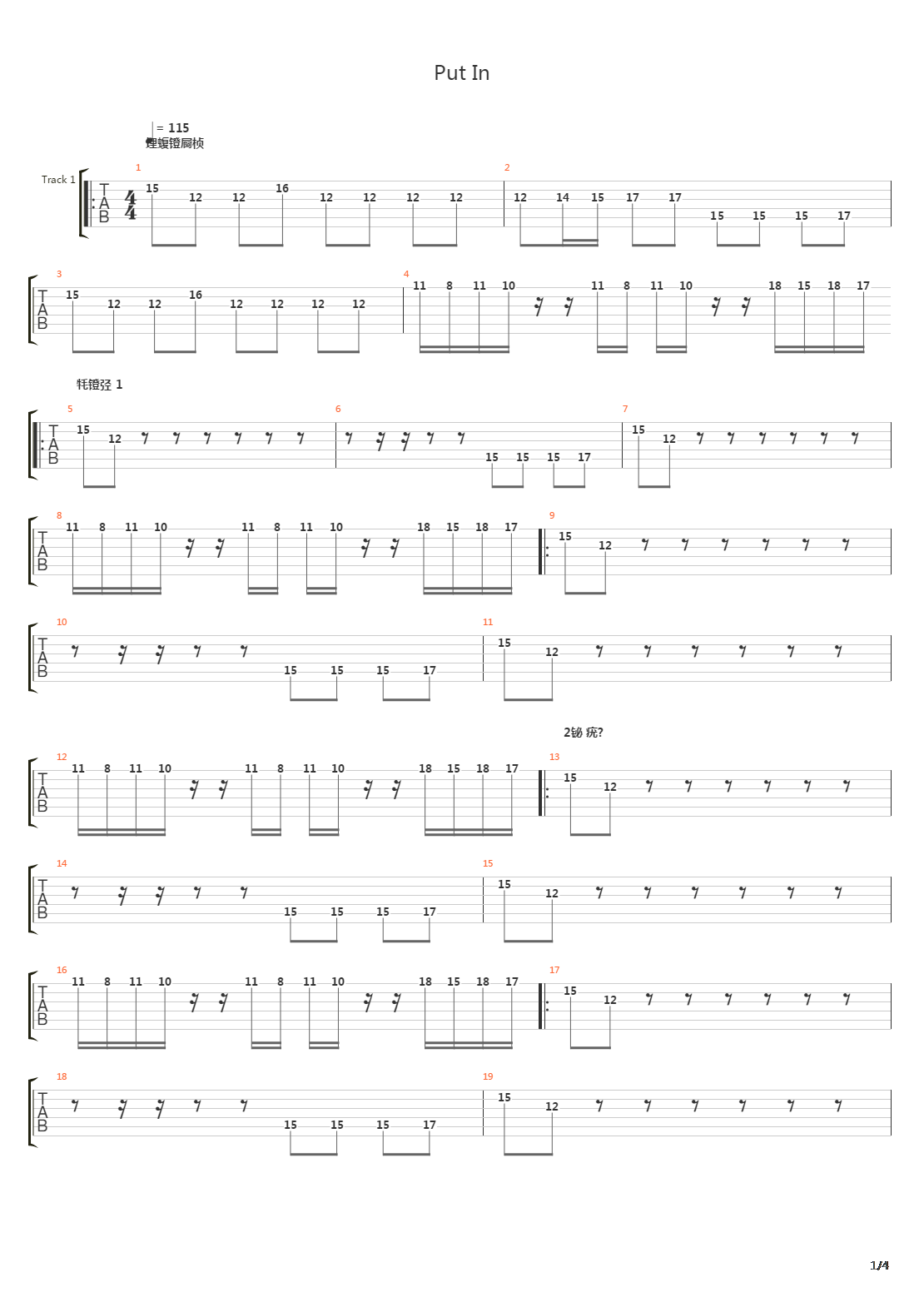 Put In吉他谱