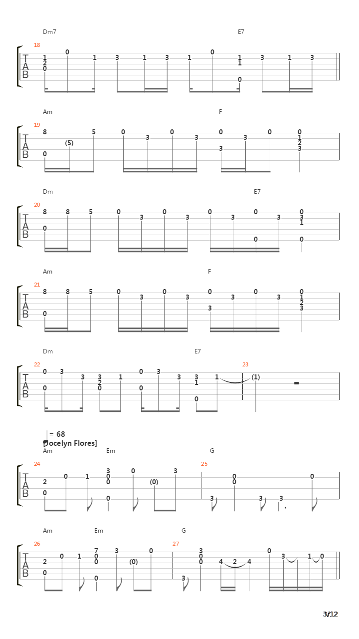 10 Songs吉他谱