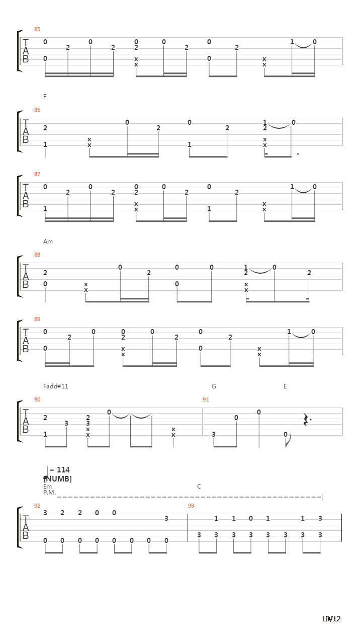 10 Songs吉他谱