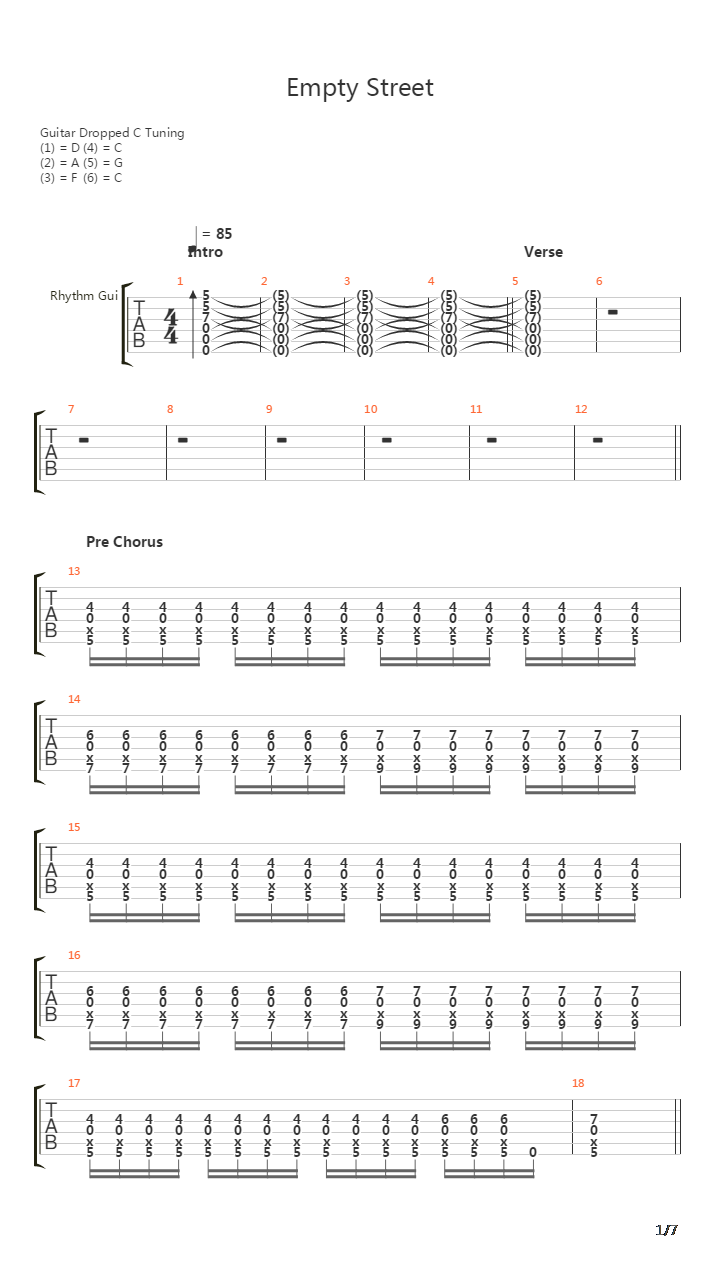 Empty Street吉他谱