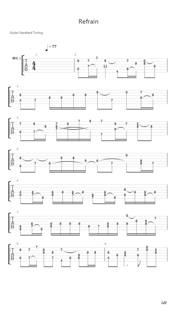 Refrain吉他谱