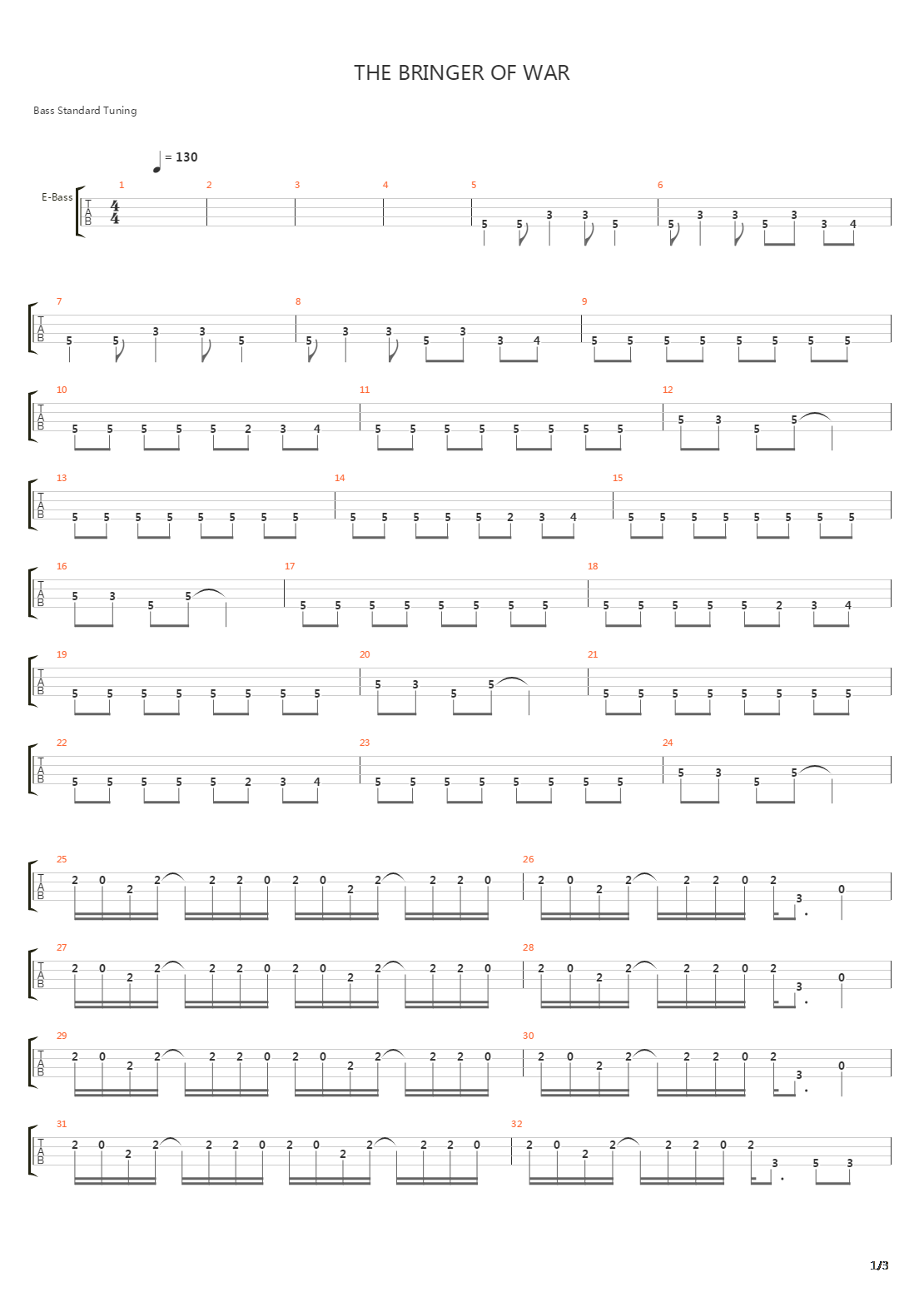 The Bringer of War吉他谱