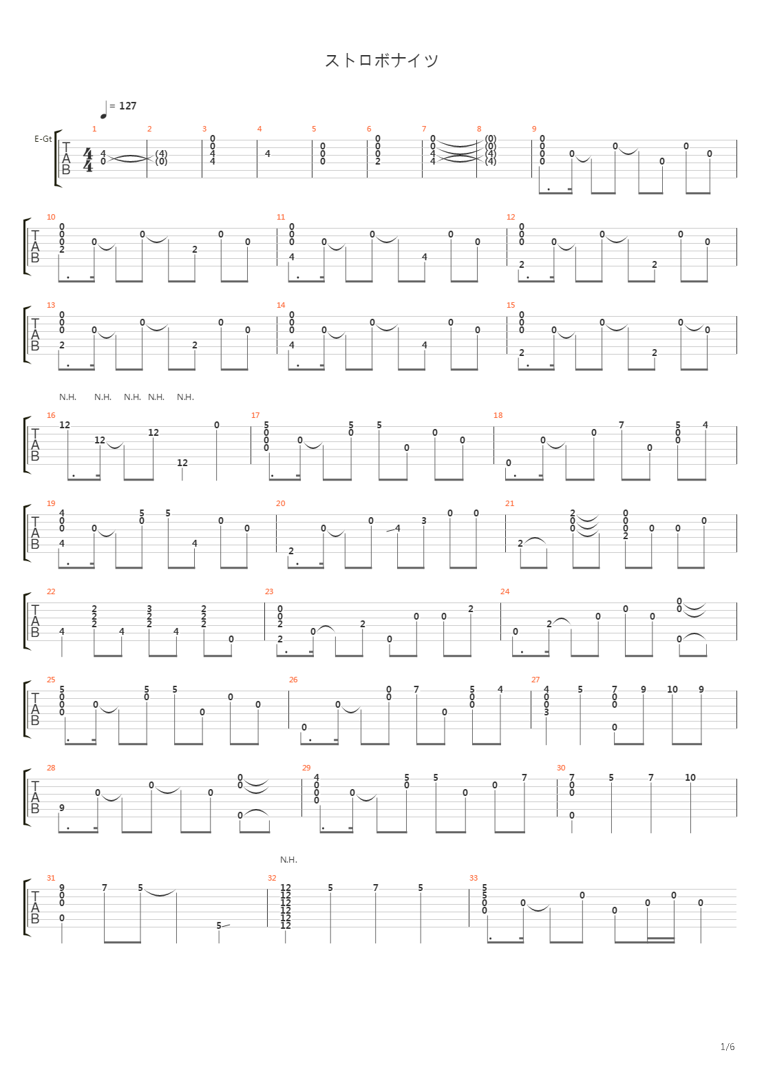 ストロボナイツ吉他谱
