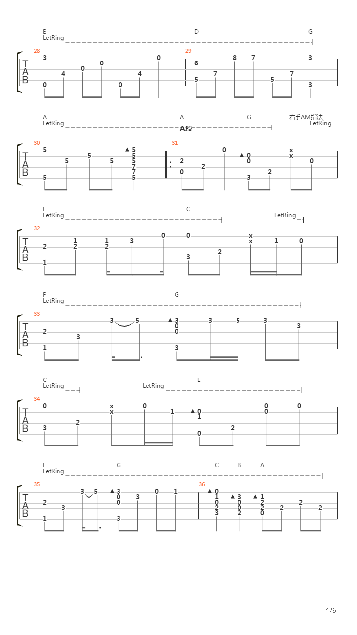 美丽的神话(墨音堂编曲)吉他谱