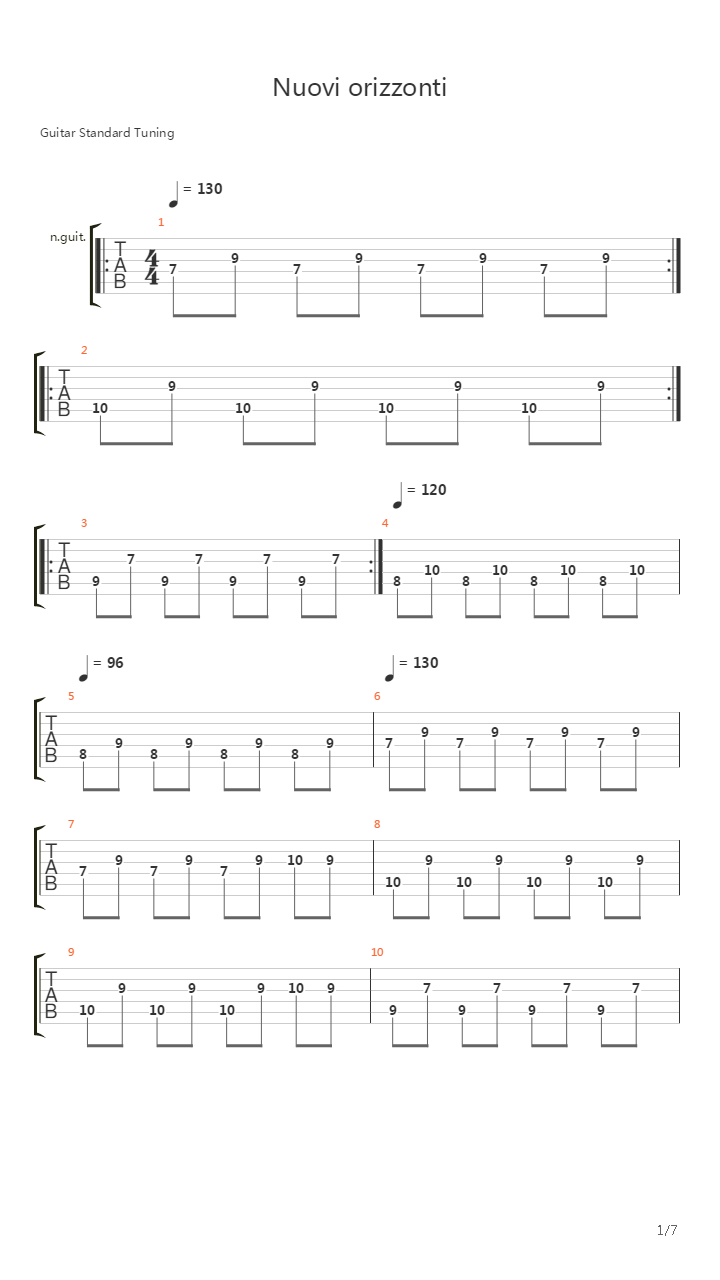 Nuovi Orizzonti吉他谱