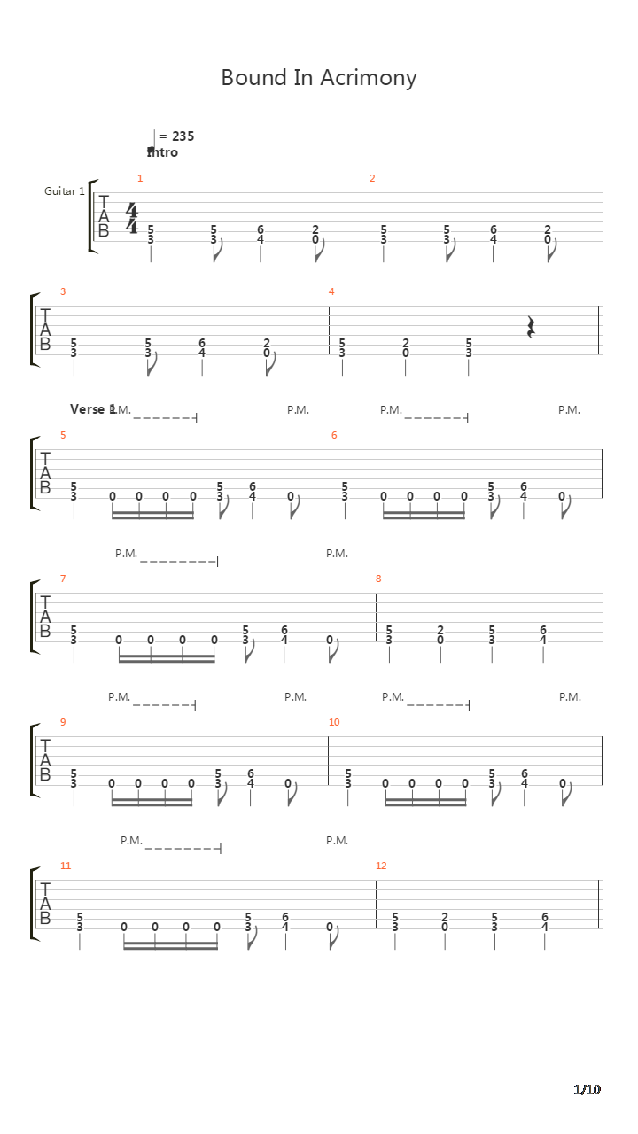 Bound In Acrimony吉他谱
