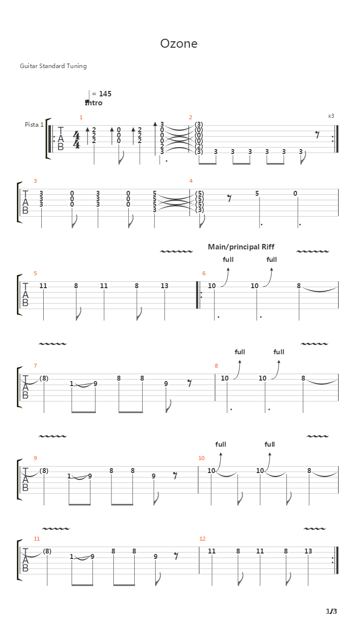 Ozone吉他谱