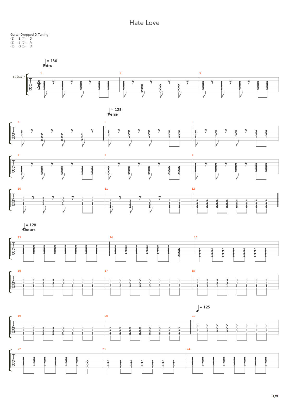 Hate Love吉他谱