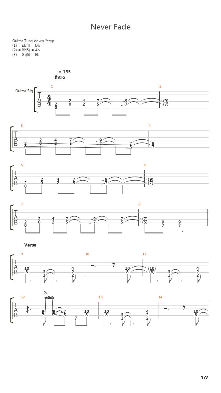 Never Fade吉他谱