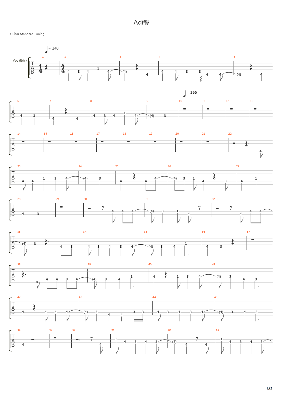 Adios吉他谱