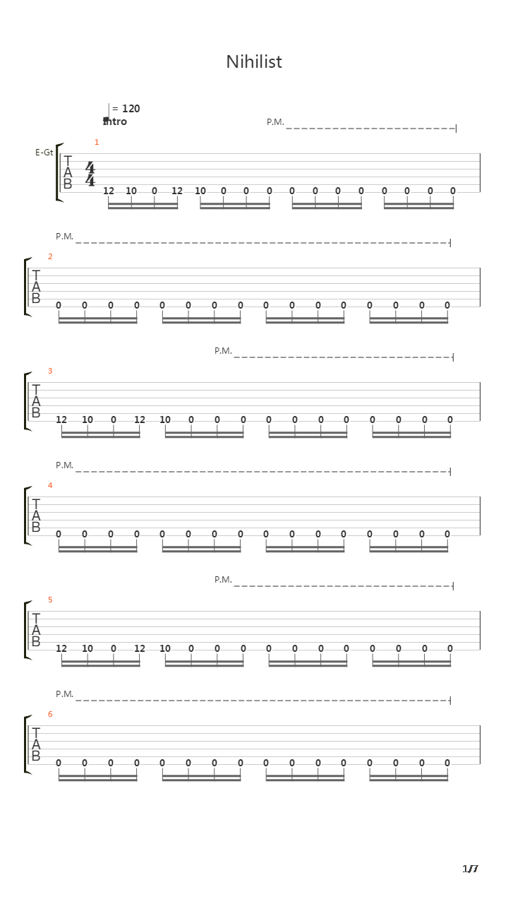 Nihilist吉他谱