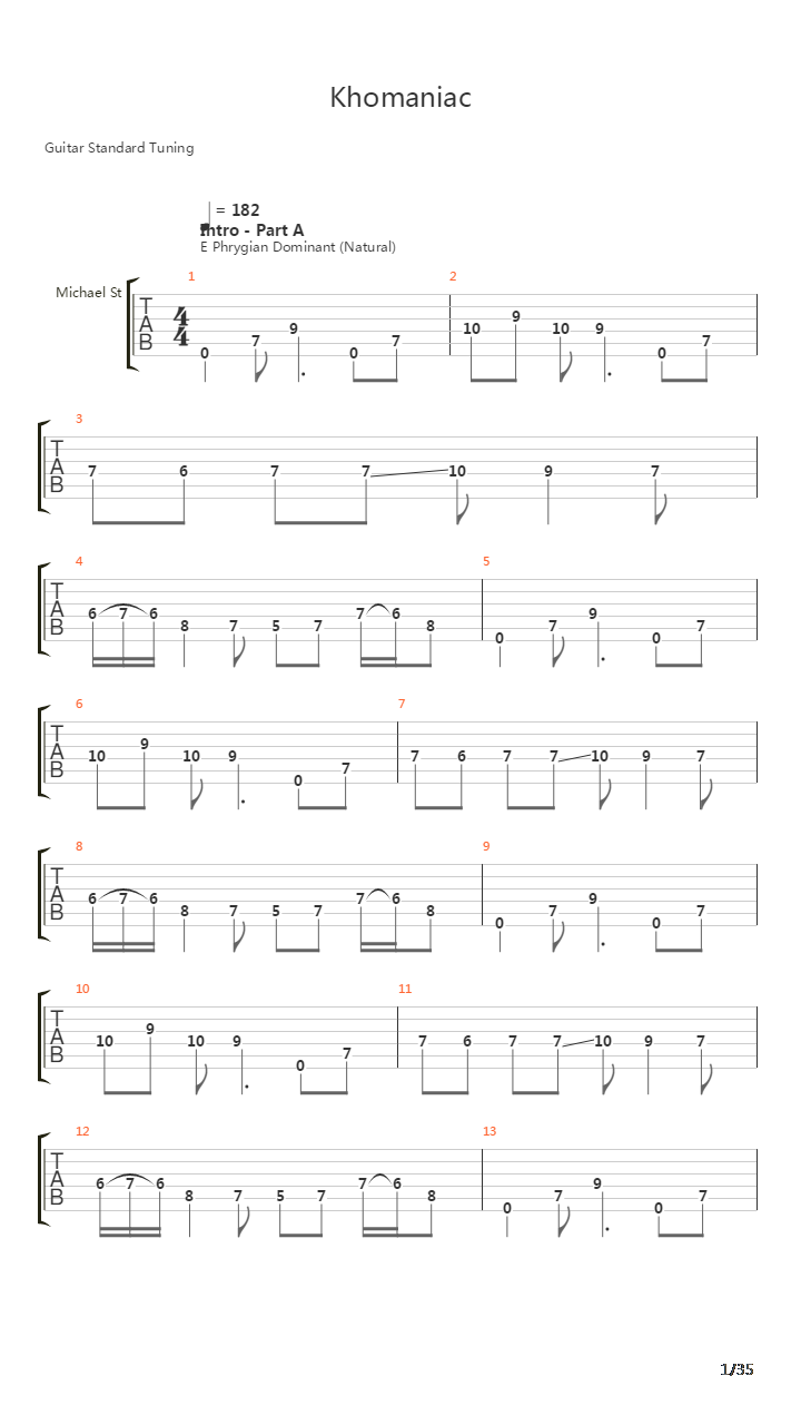 Khomaniac吉他谱