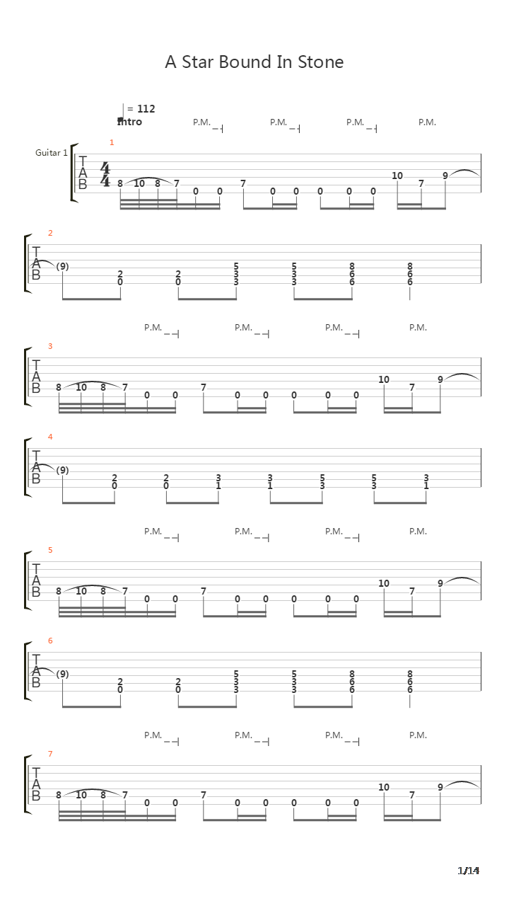 A Stare Bound In Stone吉他谱