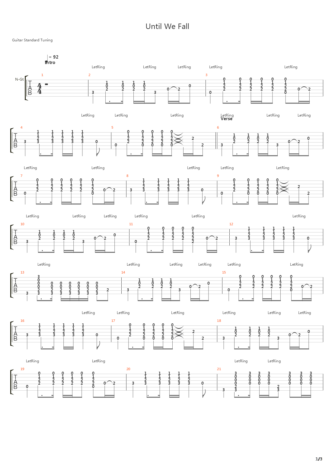 Until We Fall吉他谱