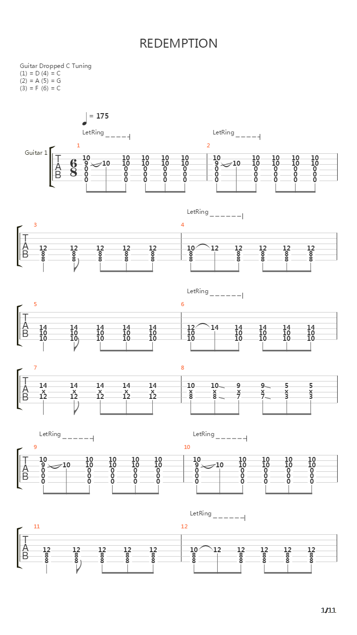 Redemption吉他谱