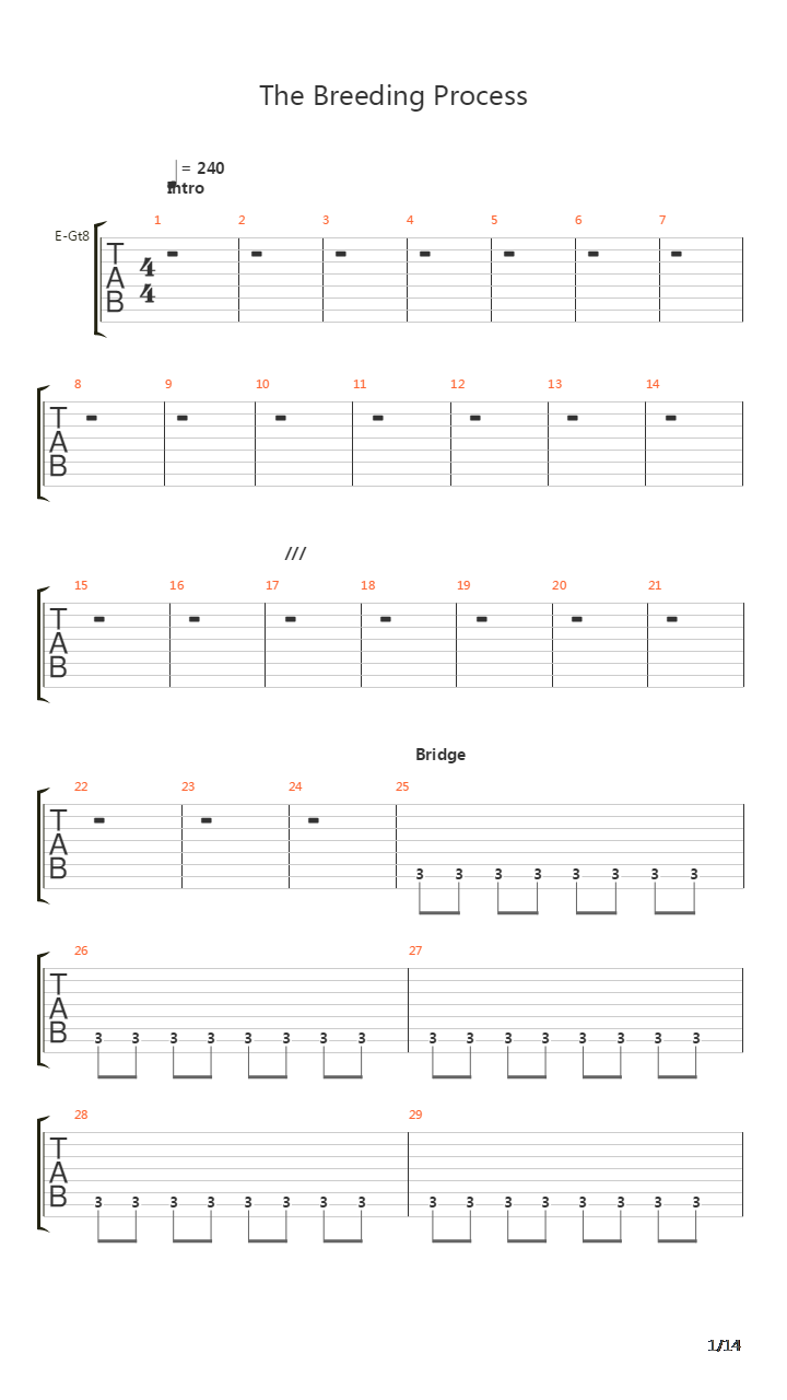 The Breeding Process吉他谱