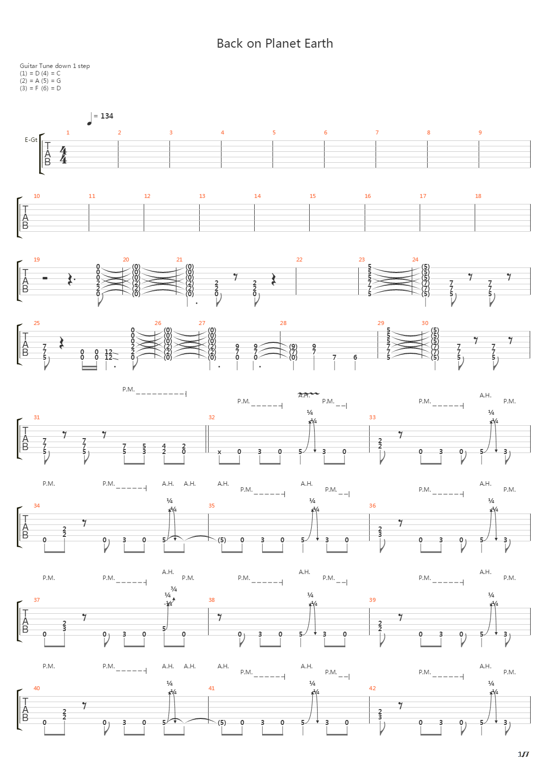 Back On Planet Earth吉他谱