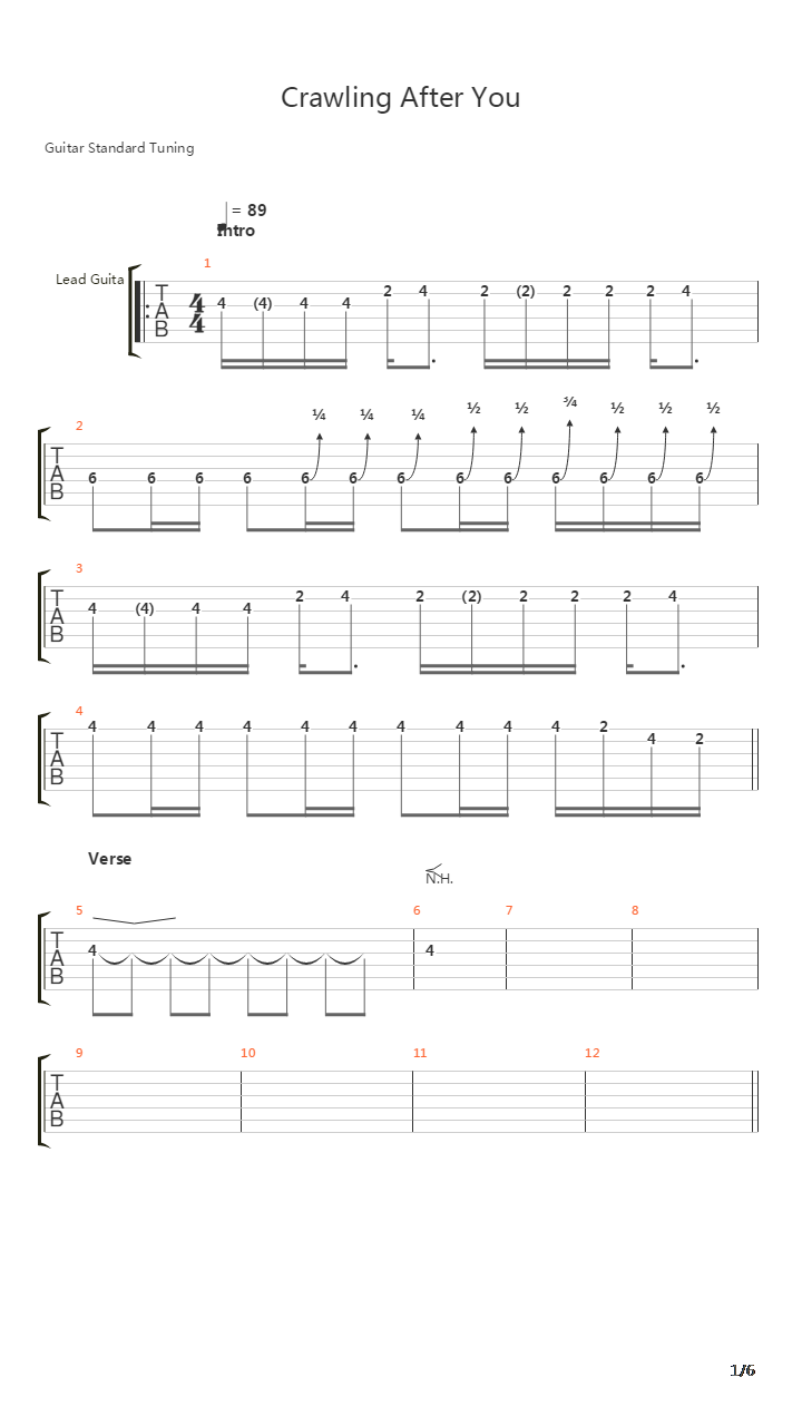 Crawling After You吉他谱